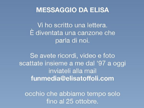 Elisa ha scritto una canzone per i suoi fan 