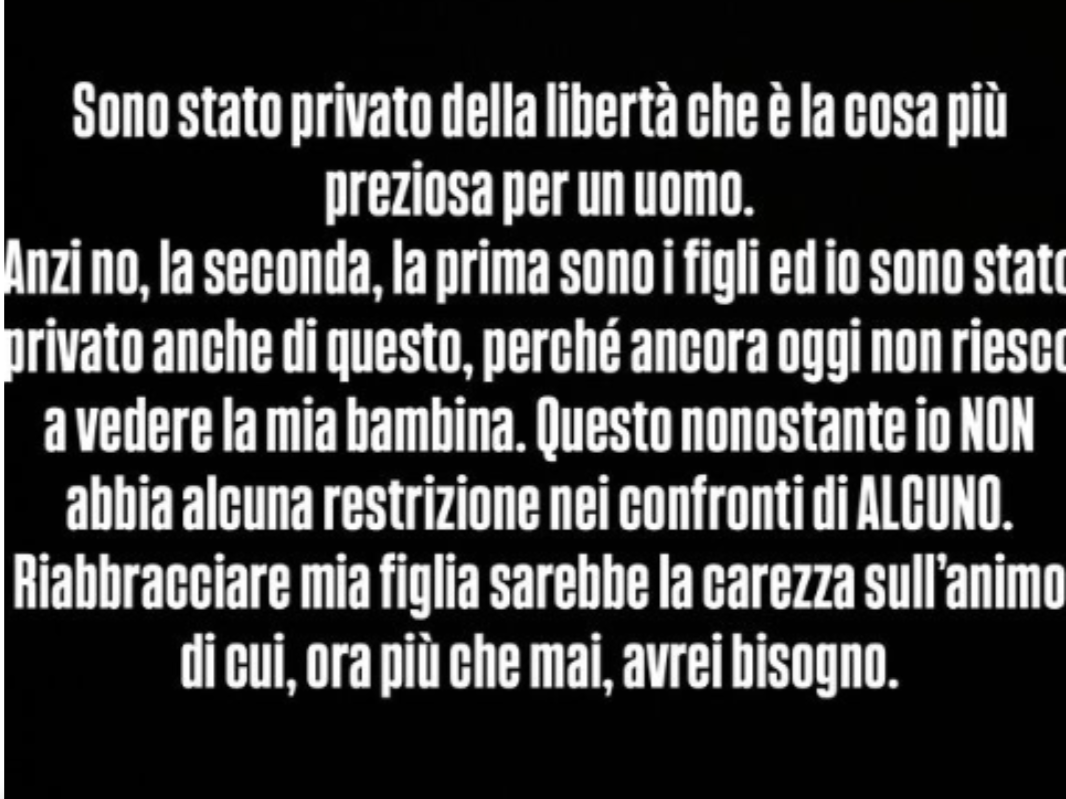 Alessandro Basciano: “Ora più che mai, avrei bisogno di mia figlia”